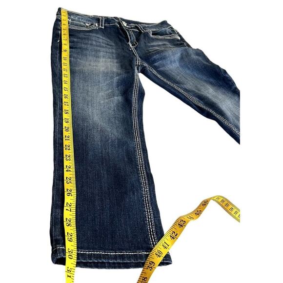 Denim Couture Jeans Women Size 31 Embellishments Zip & Button Closure Angel wing - Picture 3 of 10